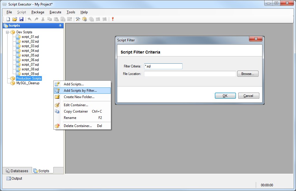 xSQL Software - Script Executor - User Interface