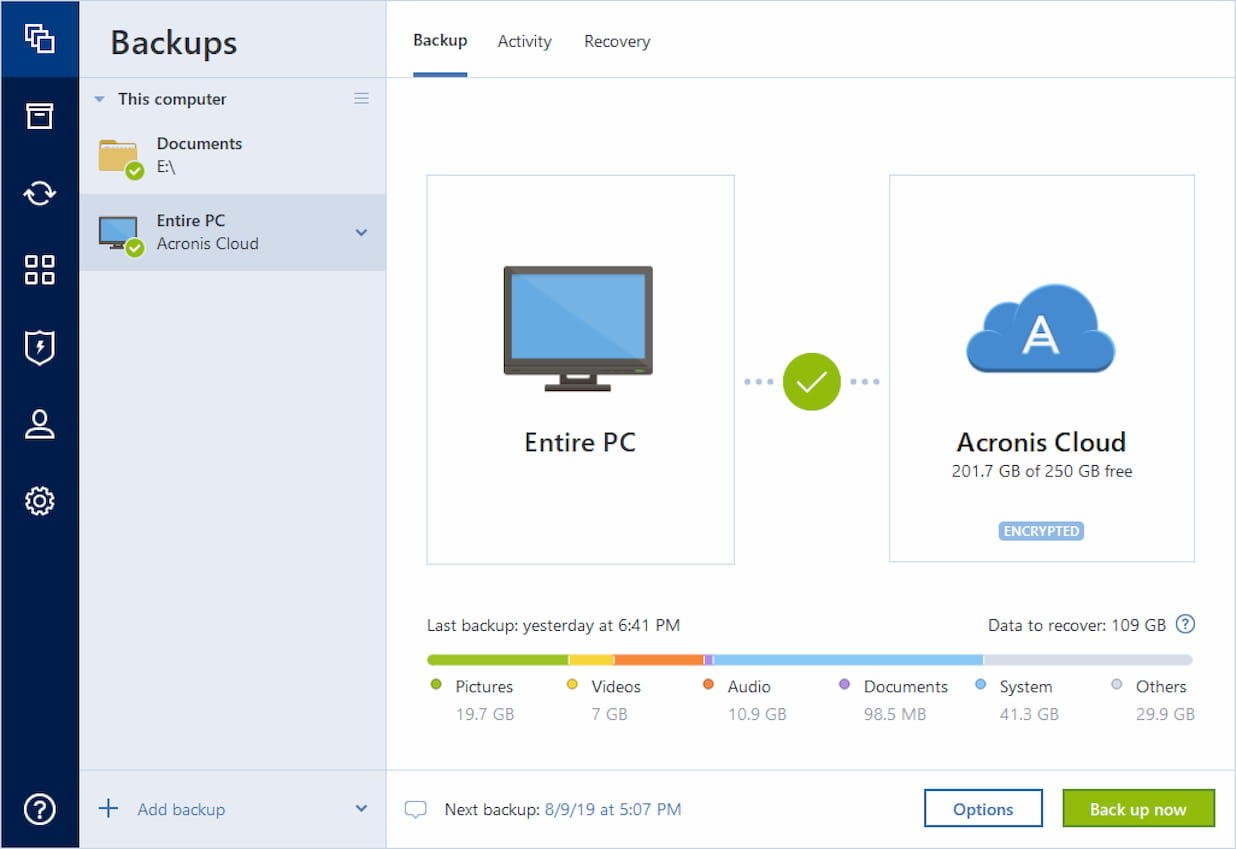 acronis true image backup windows