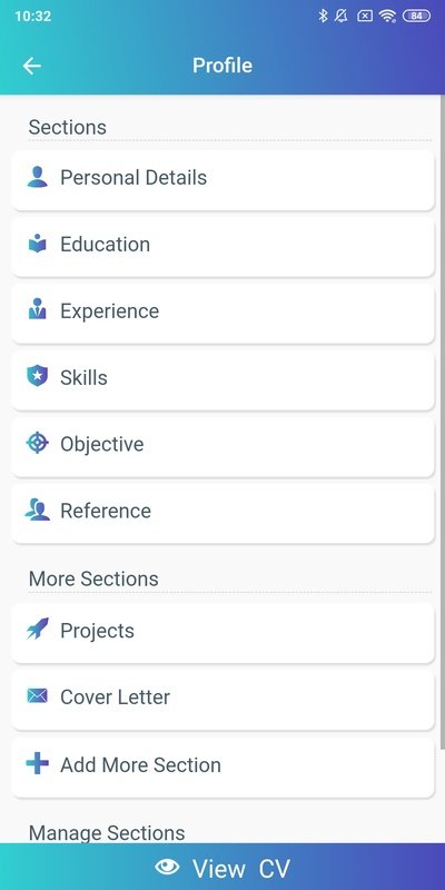 intelligent cv free download for android