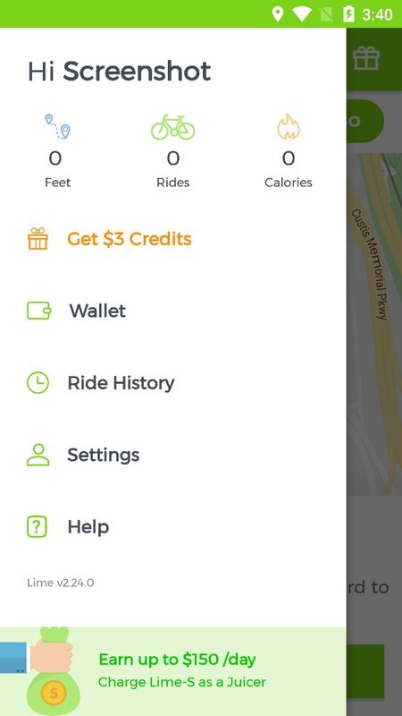 Lime app ride history screenshot example completed ride
